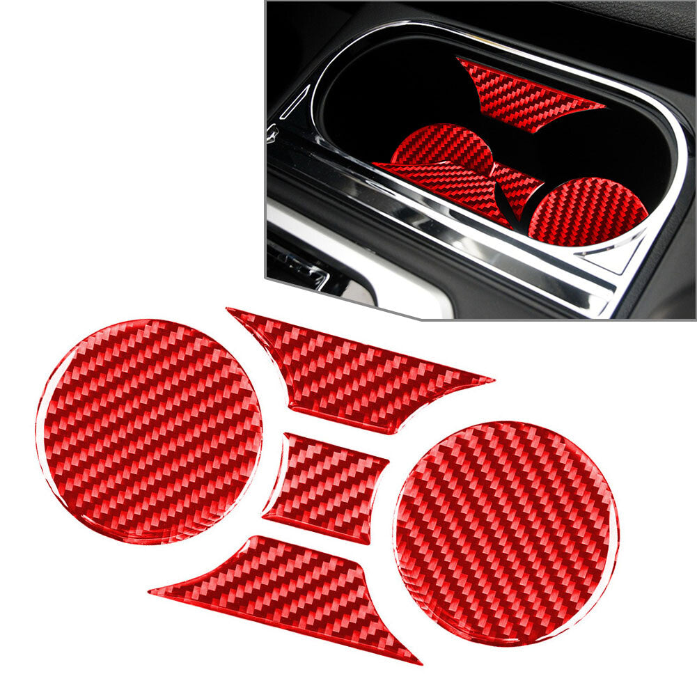 5¢ªCentral Control Cup Holder Panel Trim f¨¹r for Toyota Tundra 14-21 Carbon Fiber Red