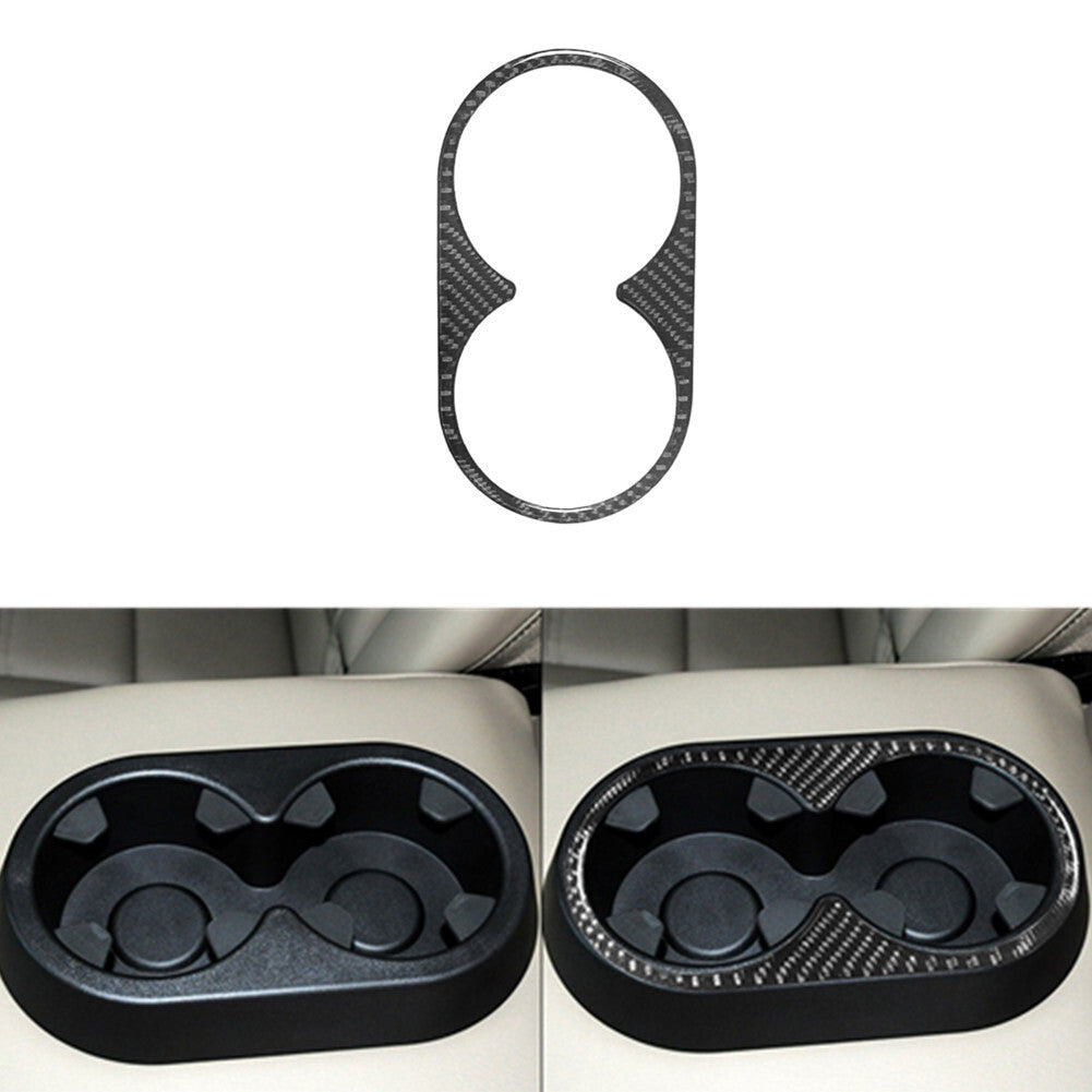 Carbon Fiber Rear Armrest Cup Holder Trim For Silverado/tahoe/ for sierra 2007-2014