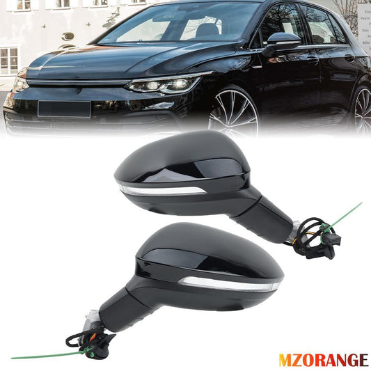 2¡Á Fur for VW for Golf 8 MK8 20-24 L+R Au?enspiegel Spiegel Elektrisch Heizung Schwarz