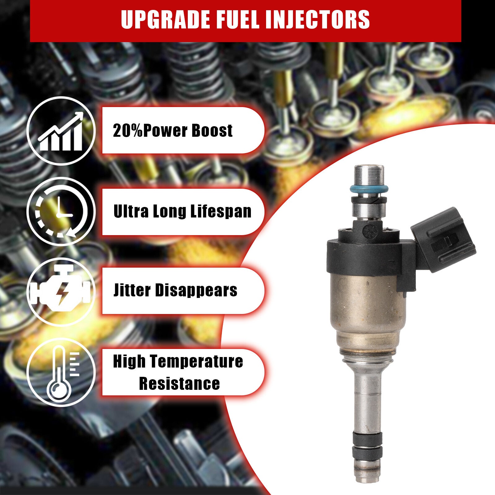 Six fuel injectors for Kia Sorento, Sedona, for Hyundai Santa Fe, Azera 3.3L (2014-2018)