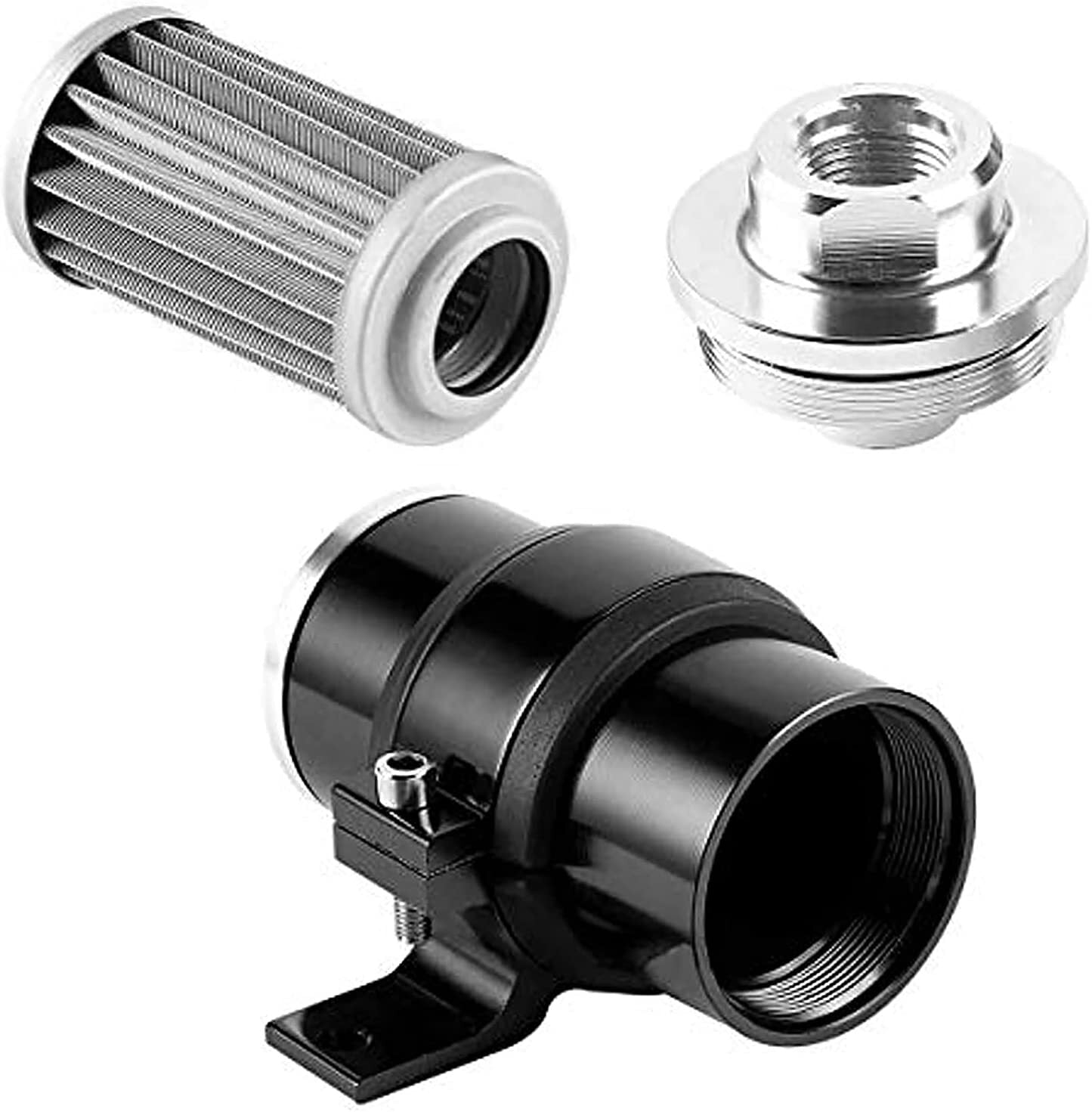 10-micron direct-flow fuel filter with 6AN, 8AN, and 10AN adapters; universal 3/8 fuel line.