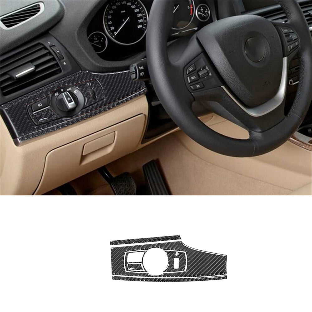 Carbon Fiber Lighting Control Cover Trim for Bmw X3 F25 X4 F26 2011-2017 Type B