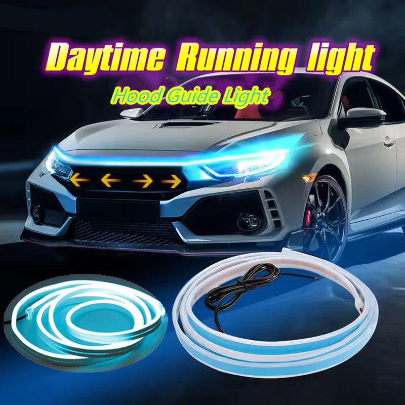 1.2M Car Waterproof Flexible Atmosphere Hood Light Strip Daytime Running Light