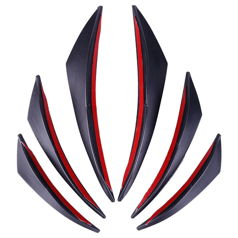 Car Black Decoration Diffuser Splitter Fin Body Spoiler Canard Chin Bumper Lip