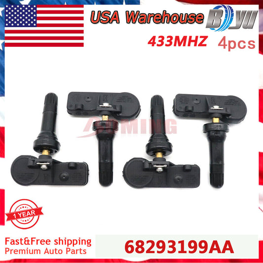 4x 68293199AA TPMS Tire Pressure Monitors Sensor for Dodge for Ram 1500 DT 2019-2022