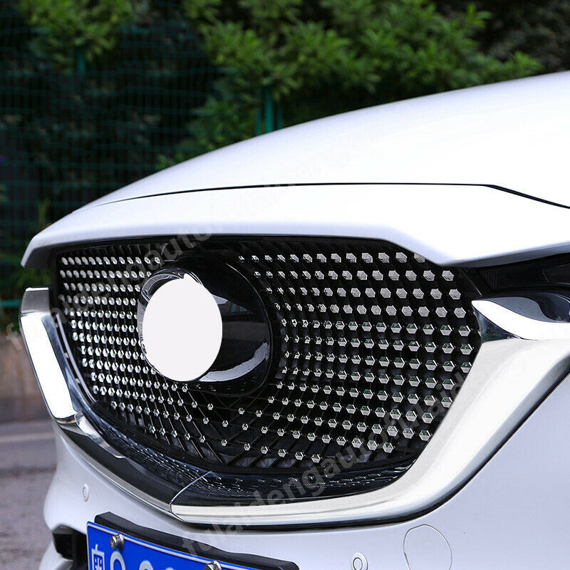 for Mazda CX-5 CX5 2017-2021 Mesh Chrome Front Hood Grille Guard Grill Vent Trim