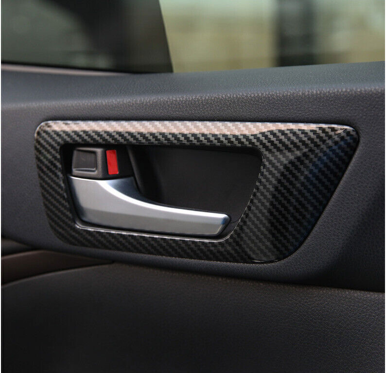 Inner Door Handle Frame Trim Carbon Fiber Style for Toyota Highlander 2014-19 4P