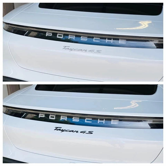 for Porsche Taycan 4S gloss black rear emblems