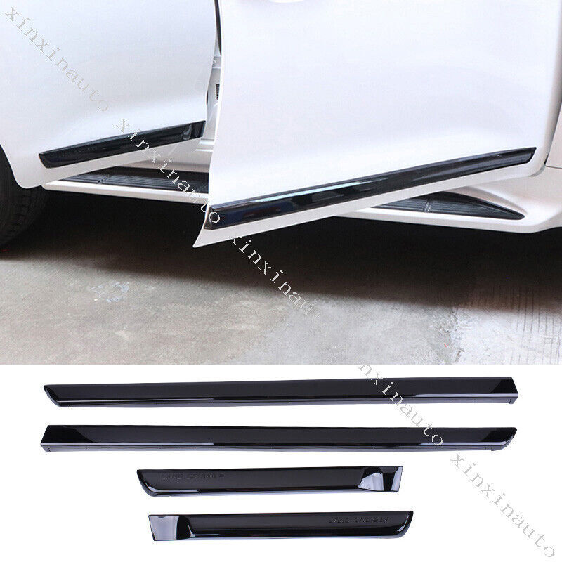 for Land Cruiser LC200 2008-21 Black ABS Side Door Body Molding Strip Guard Trim