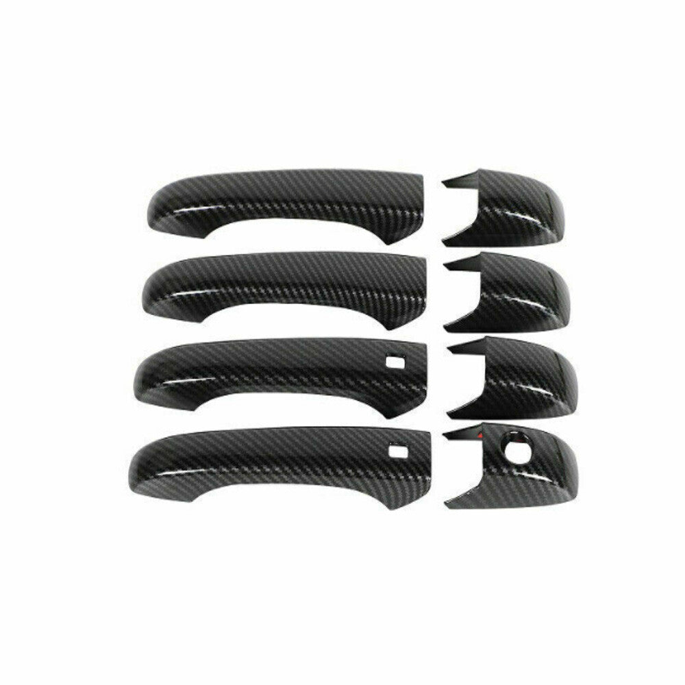 Carbon Fiber Exterior Door Handle Decor Cover Trim for Jeep Grand Cherokee 11-23