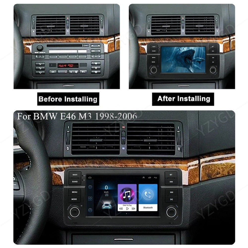 for BMW E46 4-Door Sedan 1998-2005 Stereo Android14 CarPlay Car Radio GPS Screen