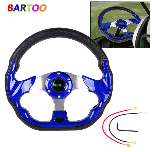 for Golf Cart Steering Wheel 13 inch for Golf Cart EZGO/Club Car/ for Yamaha Blue