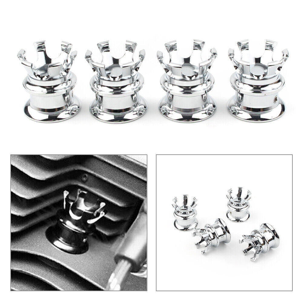 4x Head Bolt Topper Cover Cap Engine Cover Trim Chrome for Sportster XL883 1200