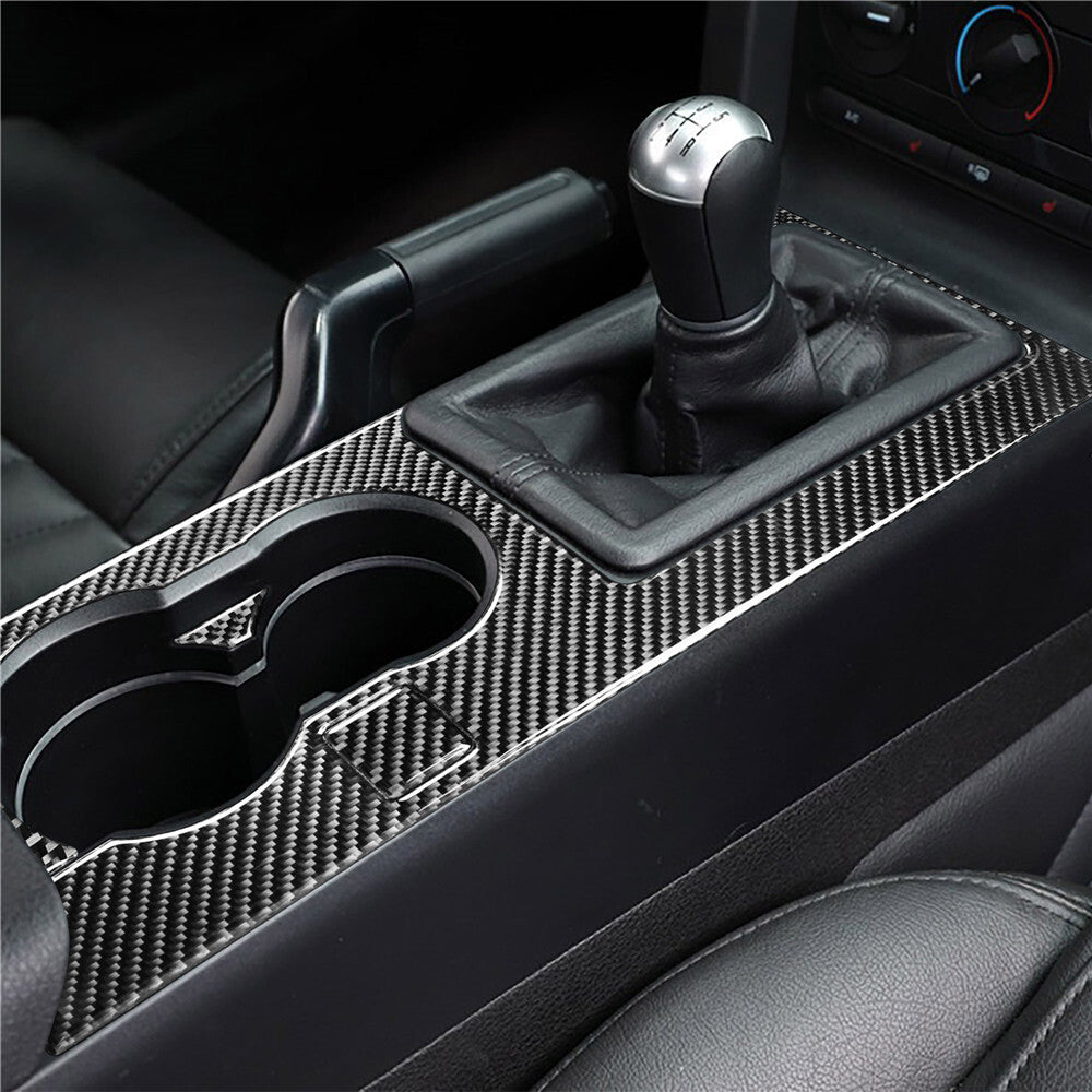 Carbon Fiber Gear Shift Panel Interior Decorative Trim for Ford for Mustang 05-2009