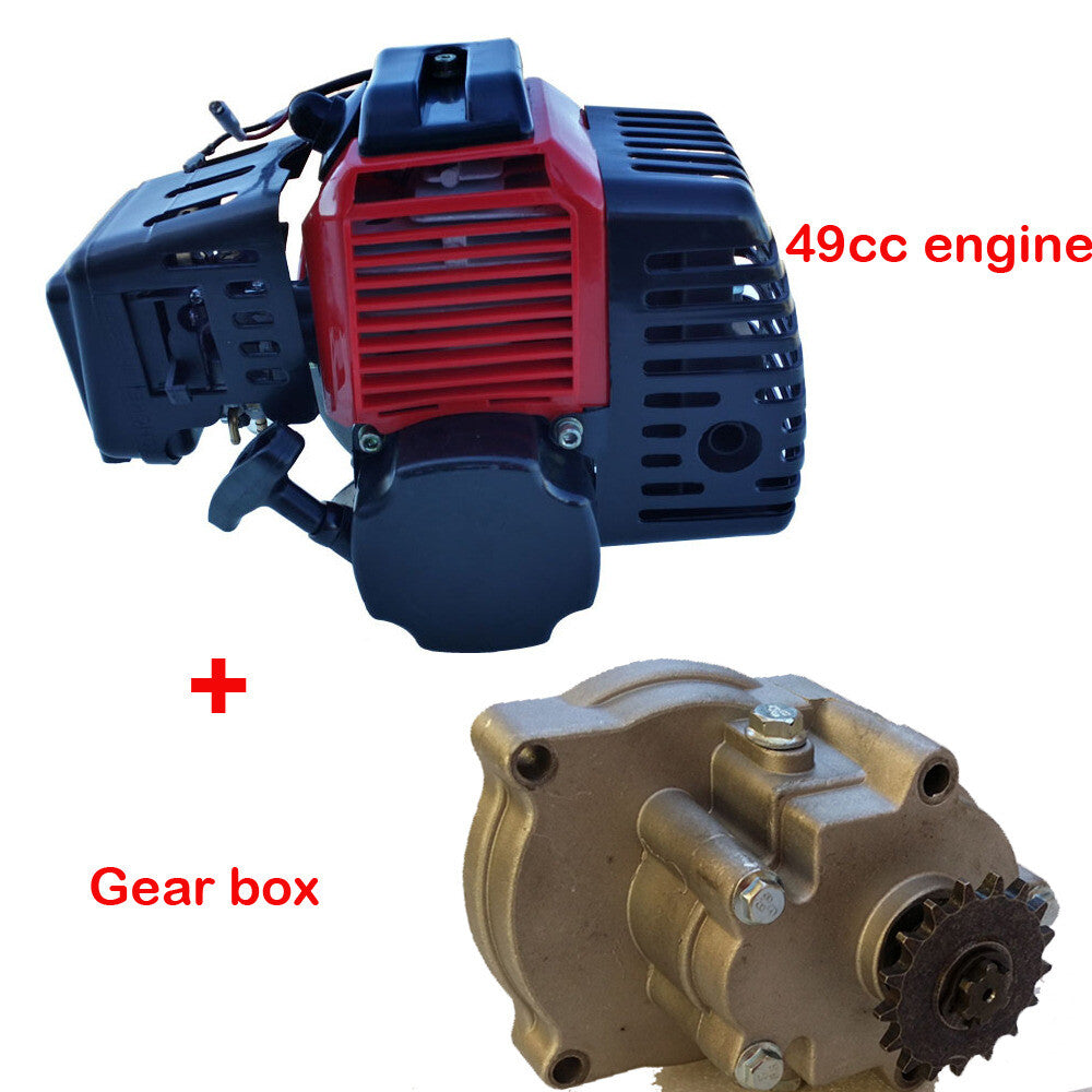 2-stroke 50-49cc engine, motor, and gearbox suitable for scooters, shredders, four-pocket bicycles, and all-terrain vehicles.