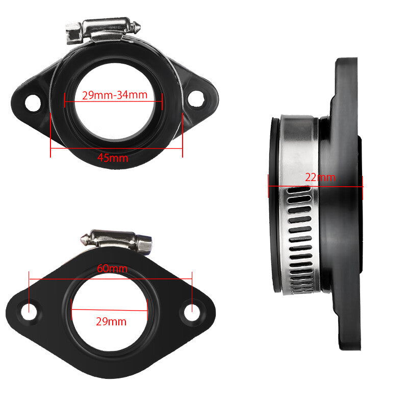 2x PWK 28/30mm Carburetor Intake Manifold Adapter Carb Pipe Boot ATV Dirt Bike