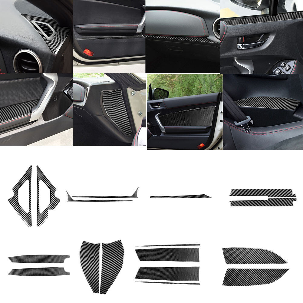 17Pcs Carbon Fiber Interior Full Set Cover Trim for Toyota 86 for Subaru BRZ 16-20