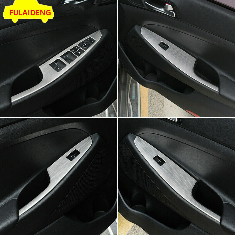 4Pcs for Hyundai for Tucson 2015-2019 Silver Car Window Switch Lift Panel Cover Trim