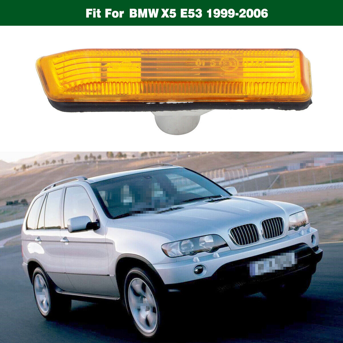 Left Amber Fender Side Marker Light Turn Signal Lamp for BMW E53 X5 1999-2006