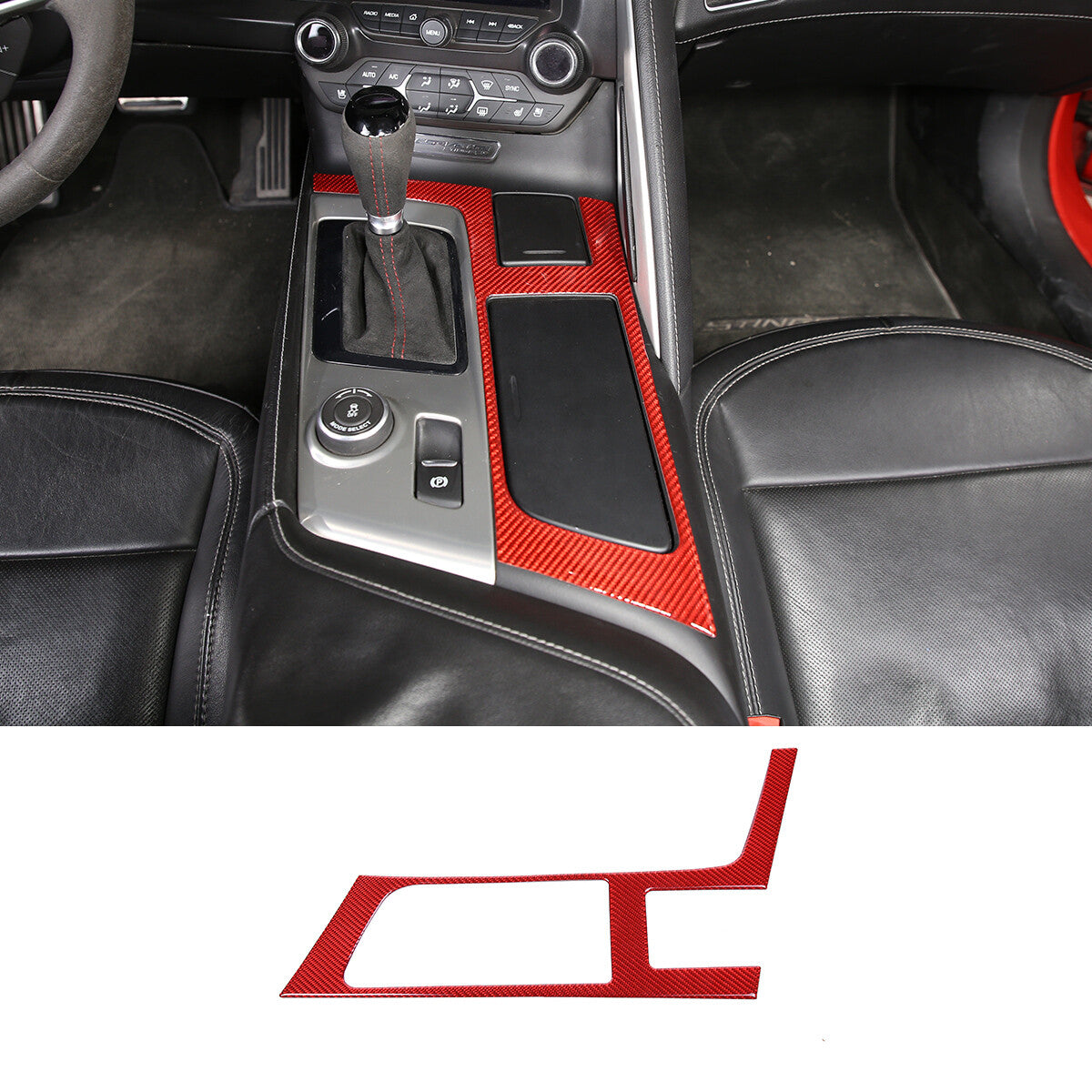 ABS carbon fiber rearview mirror side triangular boiler cover suitable for Corvette C8