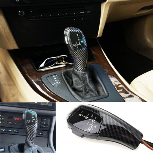 for BMW E90 E92 E93 F30 Style Carbon Fiber LED Shift Knob Gear Selector Upgrade