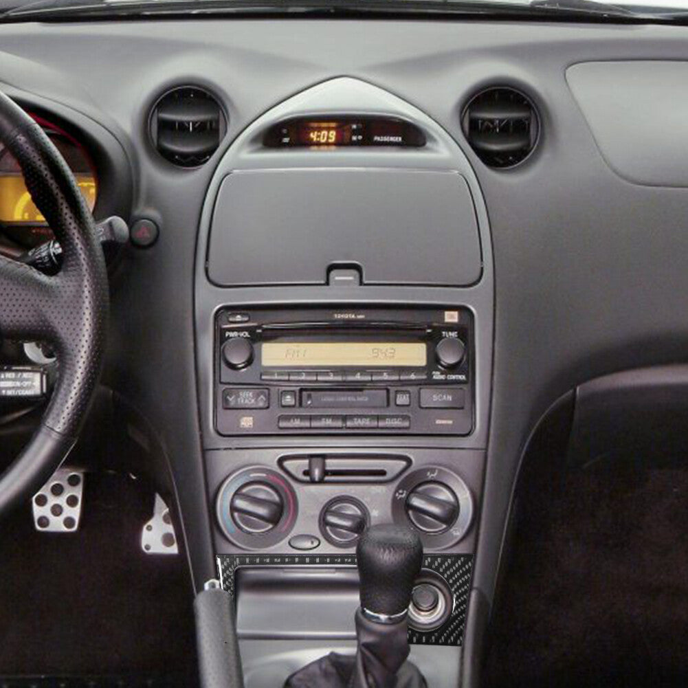 for Toyota Celica 2001-2005 Carbon Fiber Console Cigarette Lighter Panel Trim