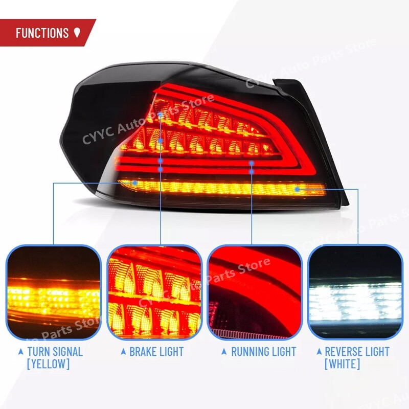 LED Tail Lights For 2015-2021 for Subaru WRX/WRX STI Smoke Lens Sequential Rear Lamp