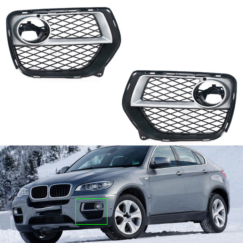 for BMW X6 2012-2014 Pair Front Bumper Fog Light Vent Grille Intake Cover
