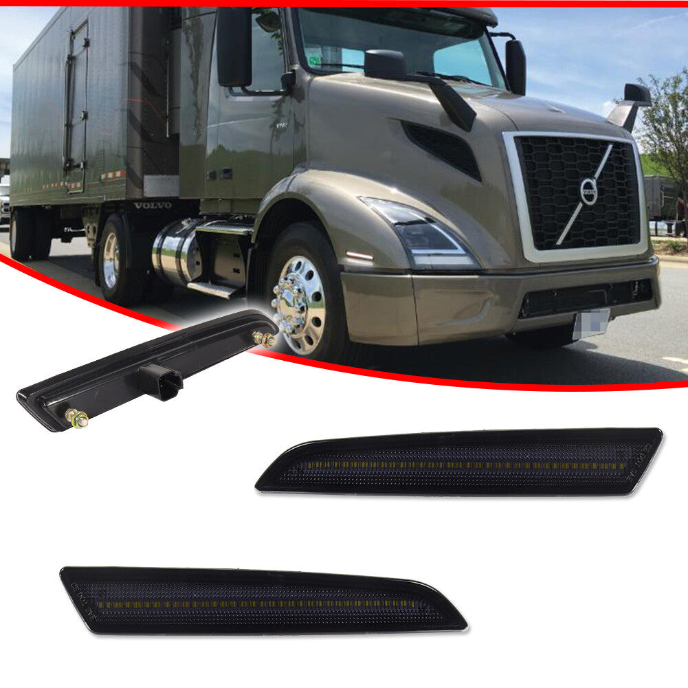 Suitable for 2018 for Volvo VNL VNR VNX Smoke White Full LED Front Bumper Side Marker Lights