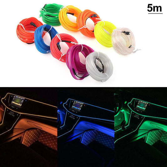 5m Car Interior Atmosphere Wire Auto Strip Light LED Decoration Lamp Accessories