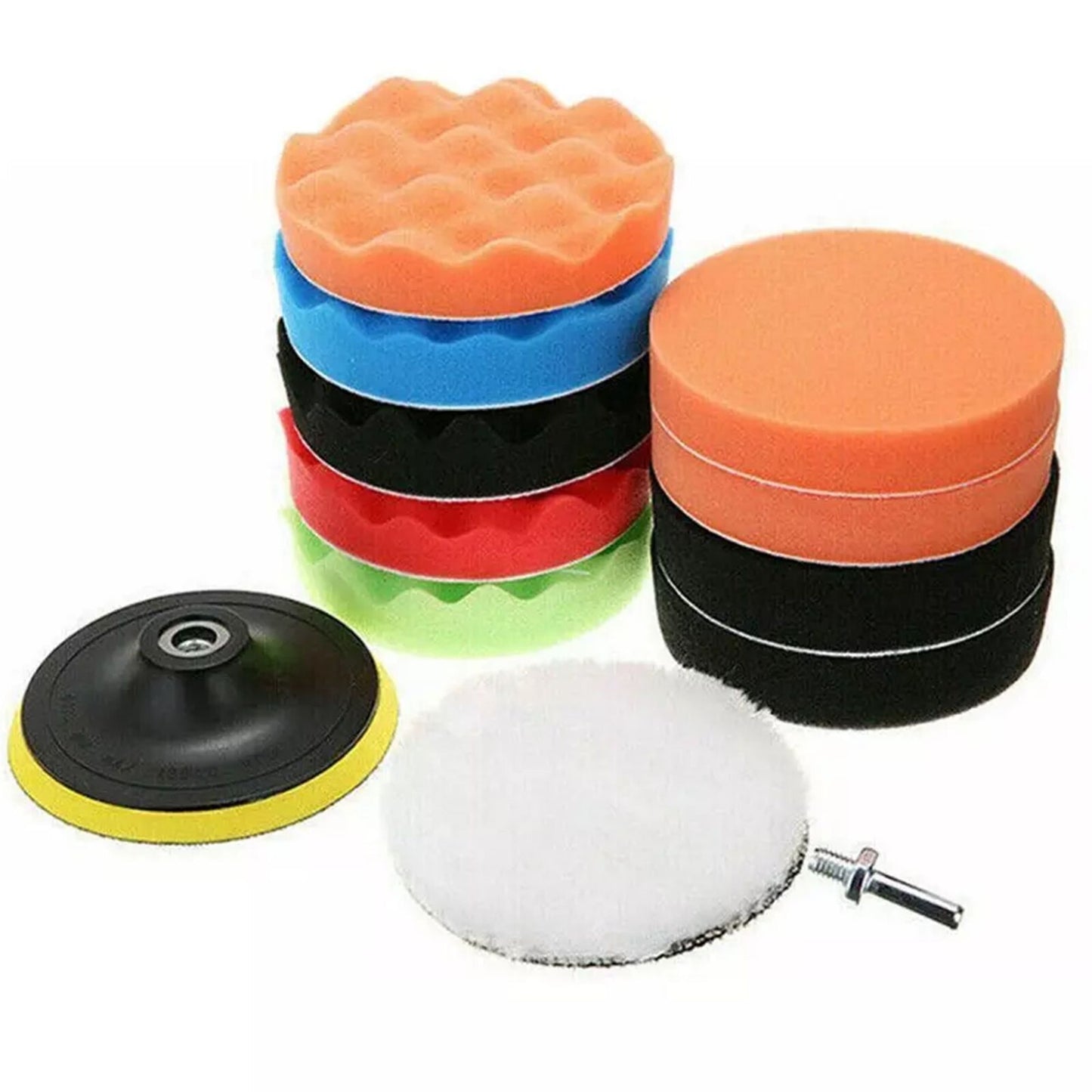 12-Piece 4-inch Car Polishing Pad Polishing Sponge Buffer Set Waxing Foam Polishing Machine Kit