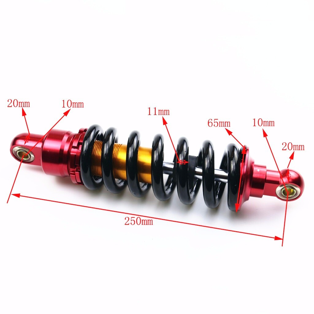 250mm 9.8-inch rear shock absorber for Pit Dirt bicycles, all-terrain vehicles, and Apollo coolers.