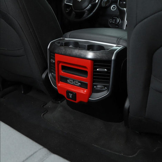 ABS Red Rear Vent Cover Trim Panel Accessory for Dodge for RAM 3500 2019-2022
