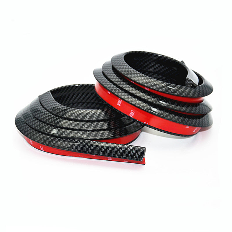 2x 3D Carbon Fiber Car Fender Flare Wheel Eyebrow Protector Rubber Strip Sticker