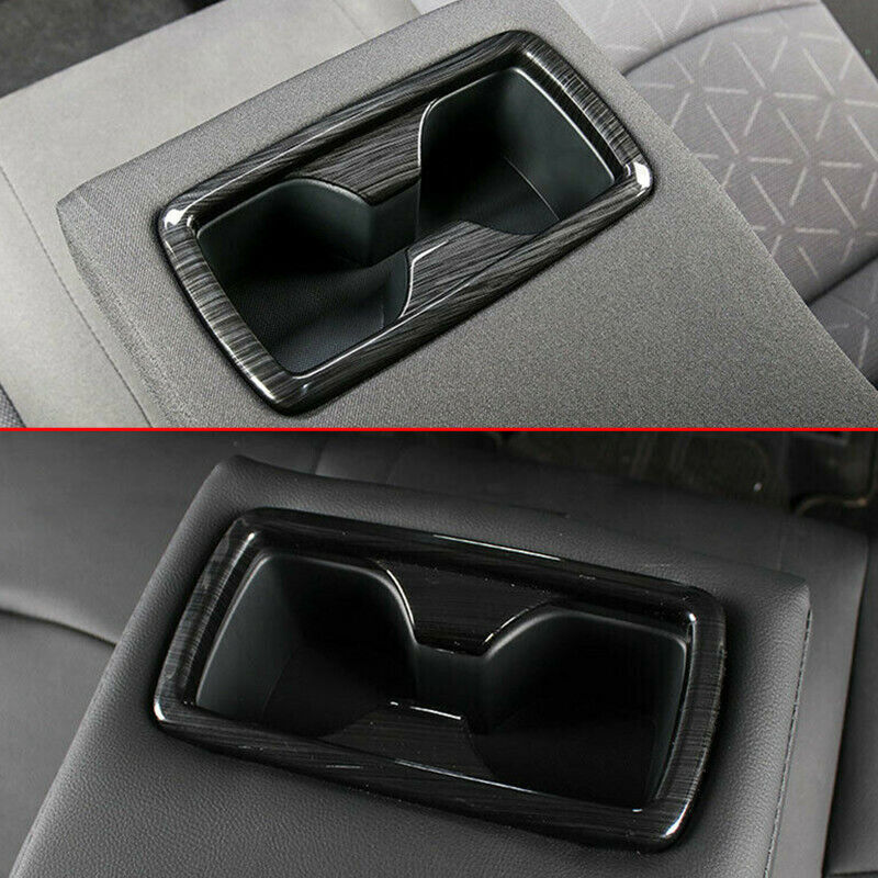 Black Brushed Rear Water Cup Holder Frame Cover Trim for Toyota RAV4 2019-2023