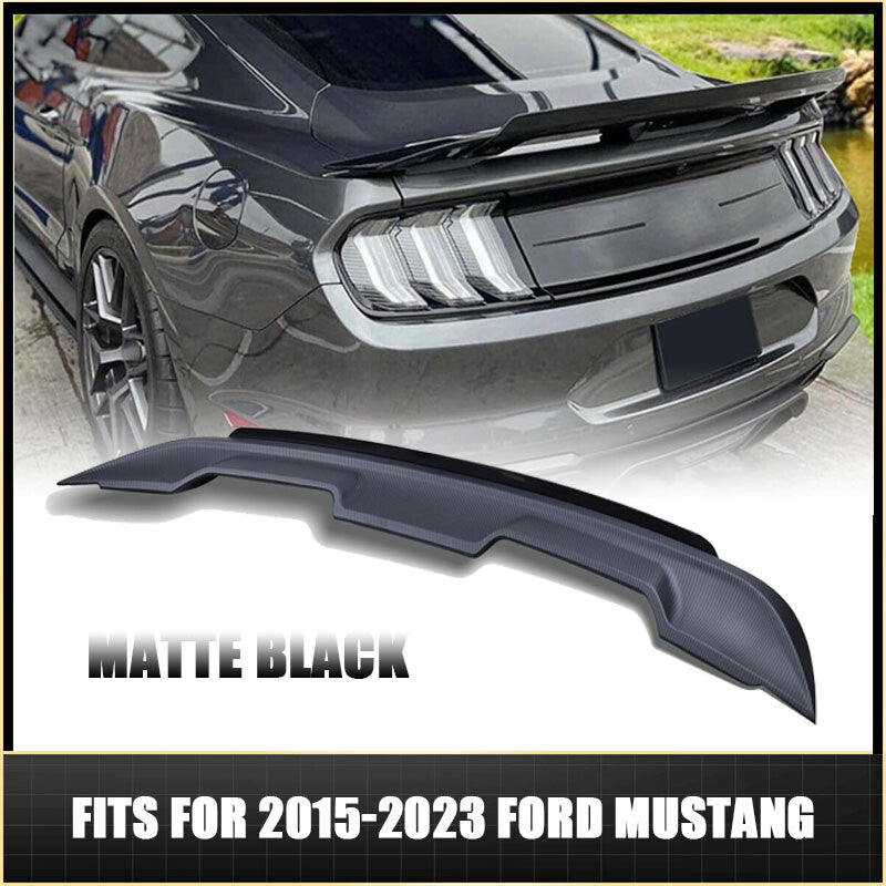 for Ford for Mustang 15-23 GT500 Style Rear Spoiler W/ Gurney Flap Wicker Bill Matte