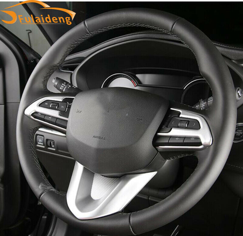 for Cadillac XT4 2018-2021 Matte Silver ABS Steering Wheel Button Cover Trim 3PC