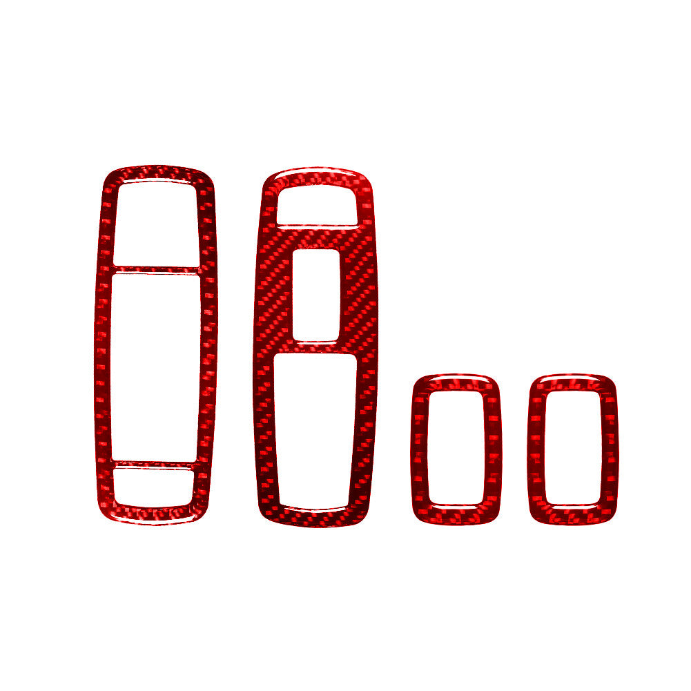 4Pcs Red Carbon Fiber Door Control Cover Trim for Dodge Durango 2014-2020