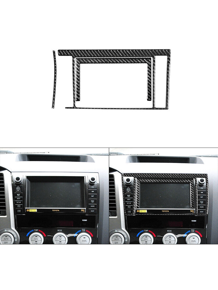 Radio Display Frame Trim Cover Carbon Fibre Interior for Toyota Tundra 2007-2013