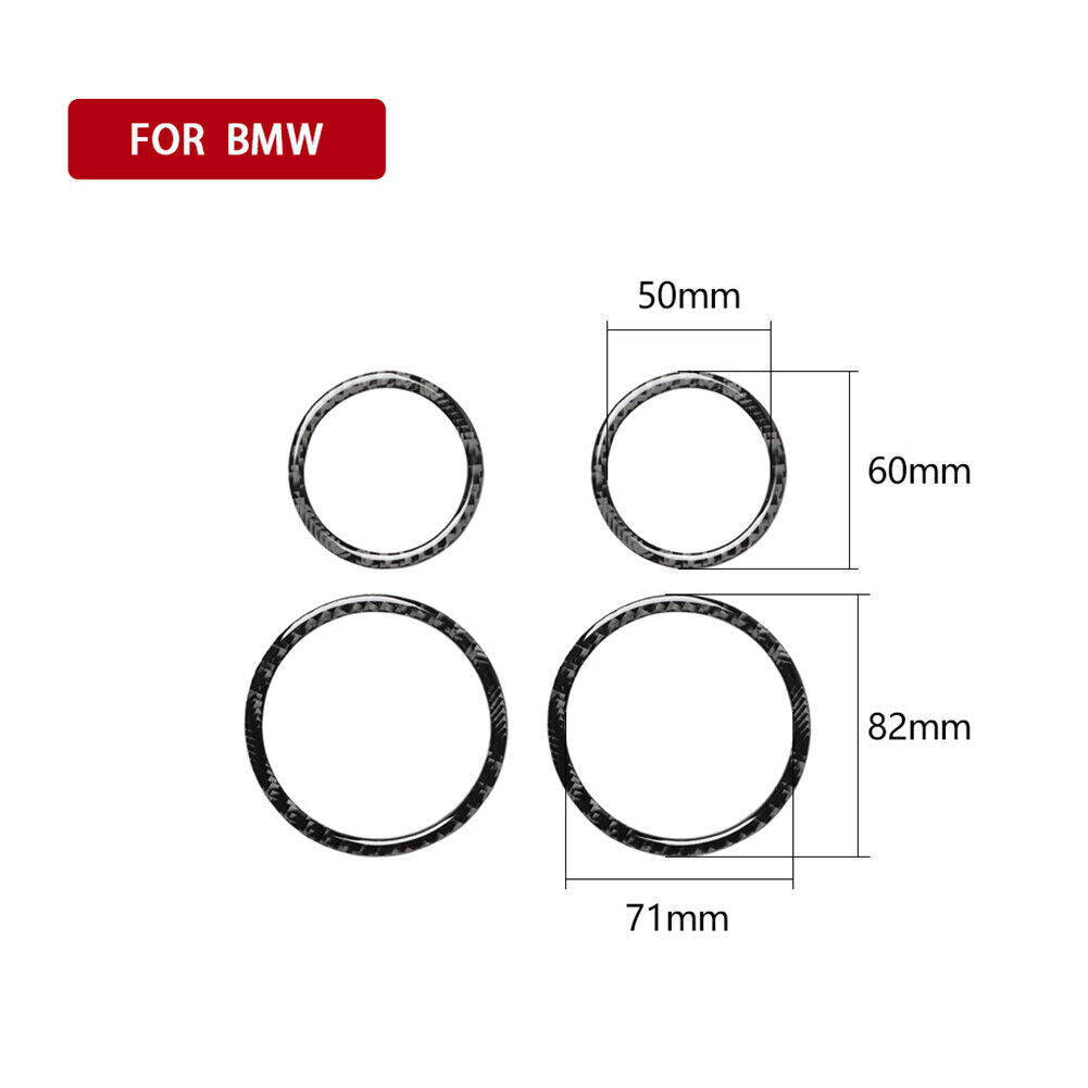 4PCS CARBON FIBER INDOOR DOOR SPEAKER COVER TRIM for BMW 3Series E46 1998-2005