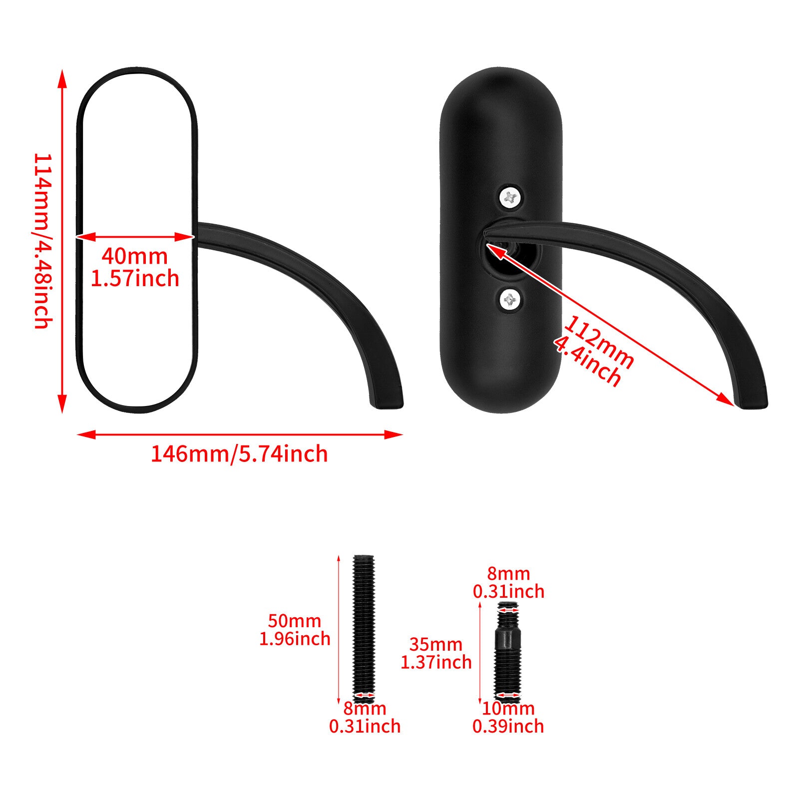 Matte Black for Mini Oval Side Mirror for Harley Road King Street Glide Softail Dyna