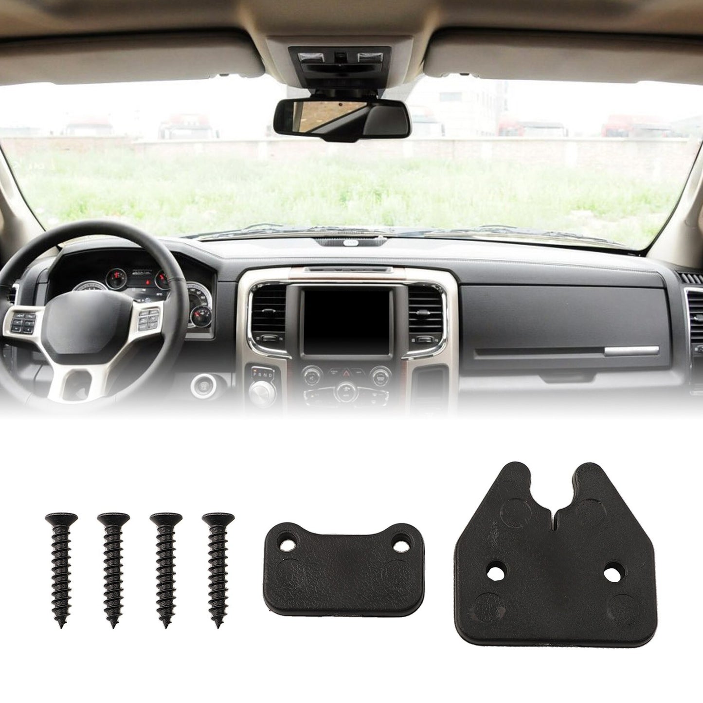 Sleek Design Sun Visor Clips for for DODGE for RAM Trucks 2019 Set Of 6 Black