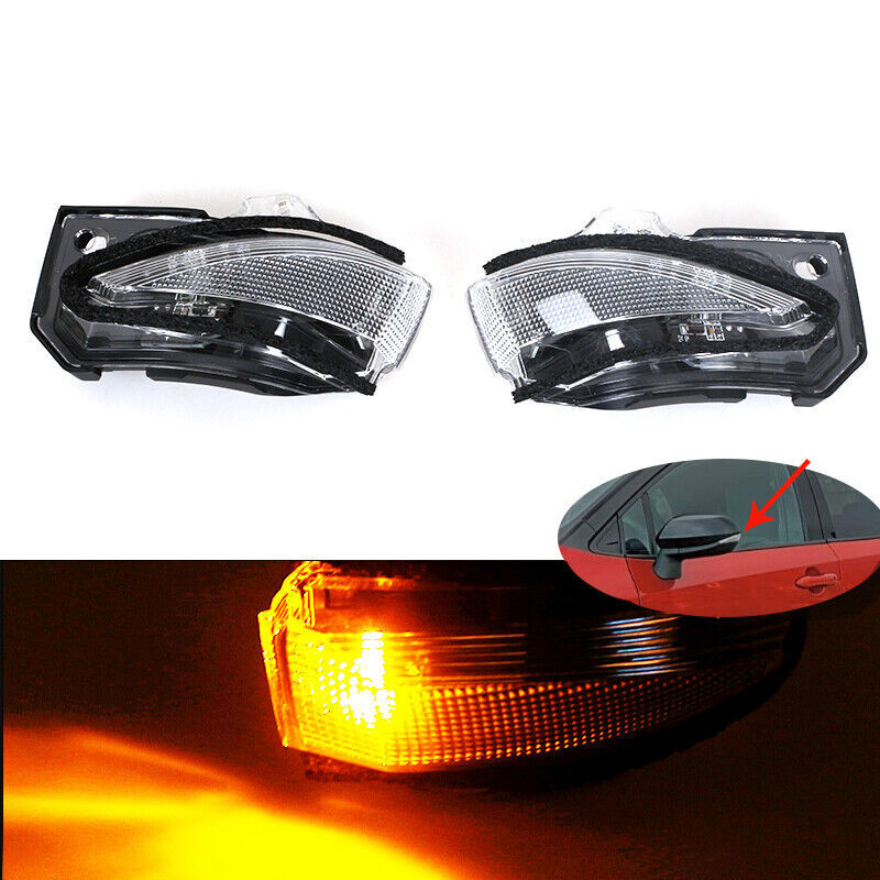 2 Pcs LED Amber Mirror Turn Signal Light for Toyota for Corolla Hatchback 2019 2020