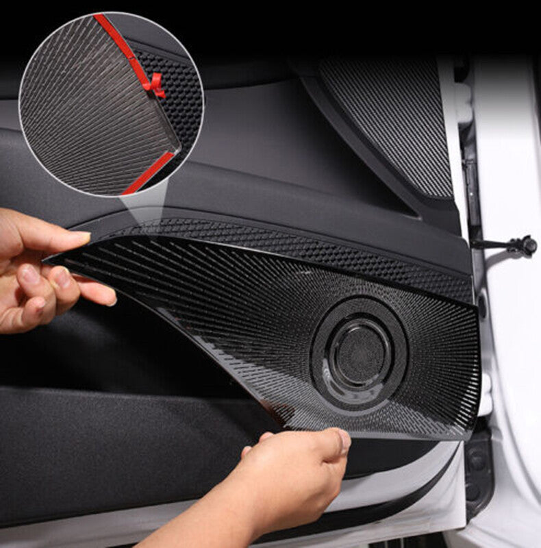 for Hyundai for Elantra 2021-2023 Black Steel Inner Door Speaker Frame Cover Trim 4x