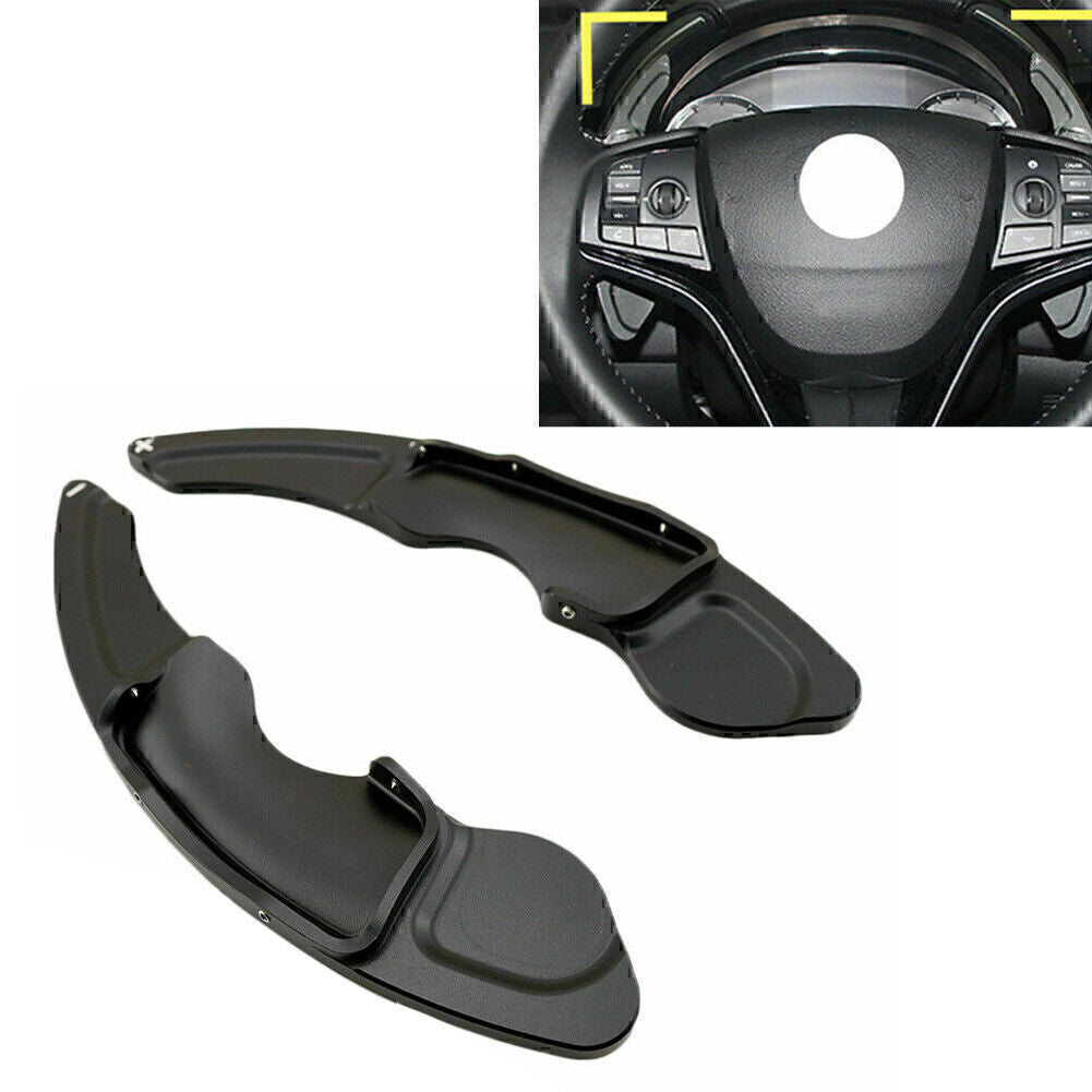 Pair Black Steering Wheel Shift Paddle Shifter Extension Trim Fit for Lexus RC NX IS