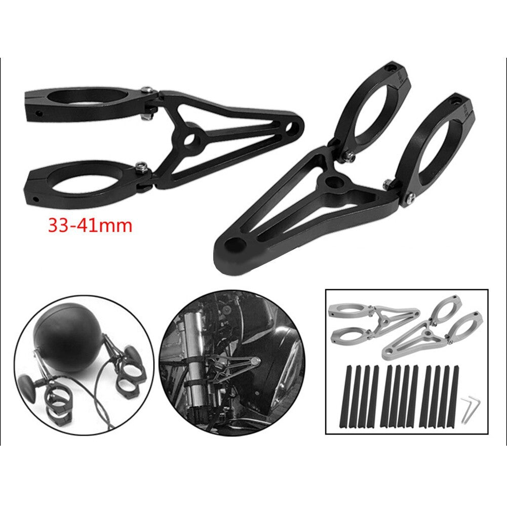 33-41mm Headlight Bracket Mounting Clamp Shock Absorber Front Fork Light Holder