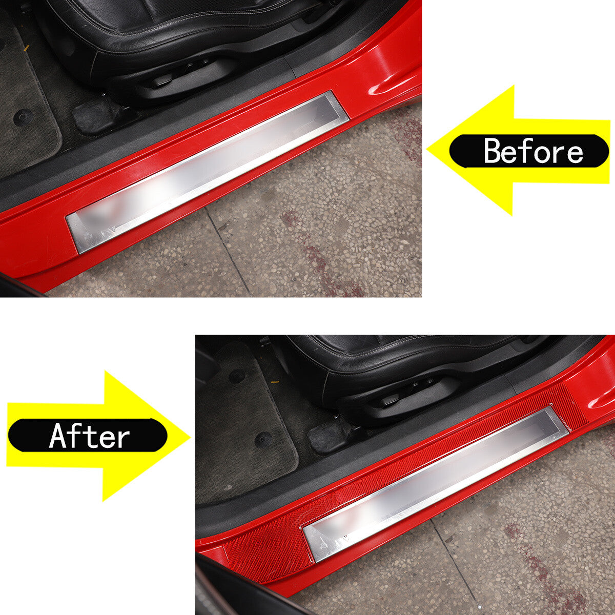 Orange ABS interior 4-door handle frame cover trim for Ford Maverick 2022-2023 USA