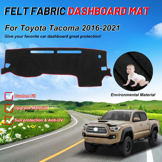 Fit Tacoma 2016-2021 Car Dashboard Dash Mat Non-Slip Sun Cover Pad Mat