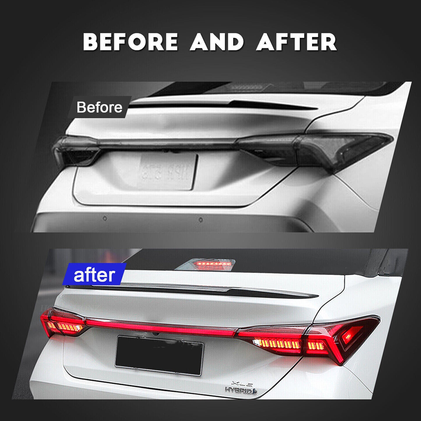 Pair for Toyota for Avalon 2019-23 Dynamic Turn Signal Brake Light LED Taillights