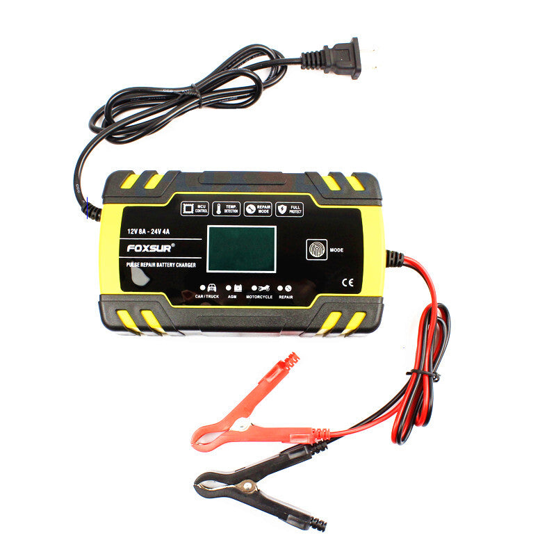 12V Motorcycle Automatic Pulse Repair Battery Charger Lead Acid Battery US Plug